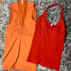 Last Tango - Set of Two Tank Tops - Seamless Fitted - Halter Neck on Red Top | S